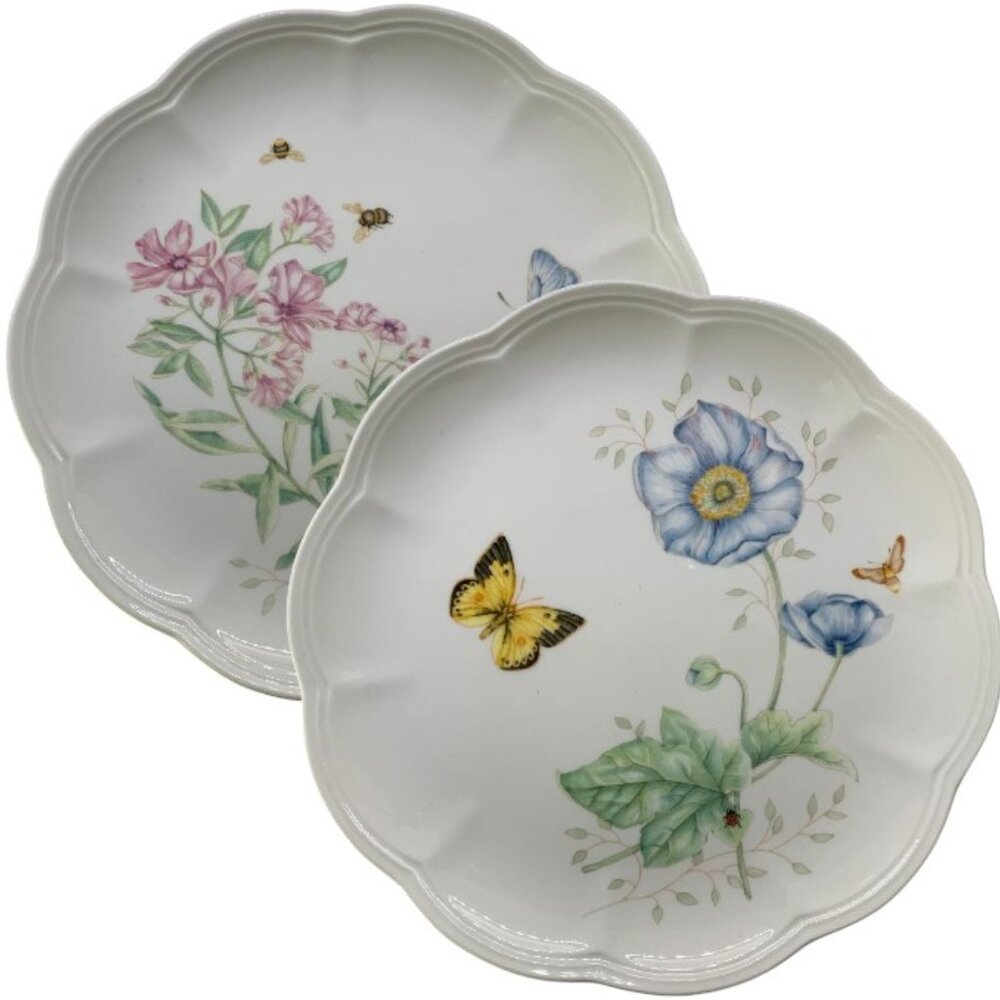 Lenox Butterfly Meadow 9" Dessert Plates EUC - set of 2